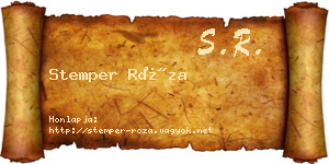 Stemper Róza névjegykártya